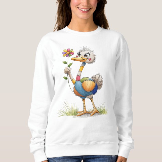 Niedlicher Strauß Sweatshirt (Vorderseite)