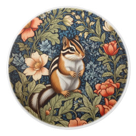 Niedlicher Streifenhörnchen-Blumenstrauß im Stil v Keramikknauf