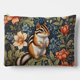 Niedlicher Streifenhörnchen-William-Morris-inspiri Zubehörtasche
