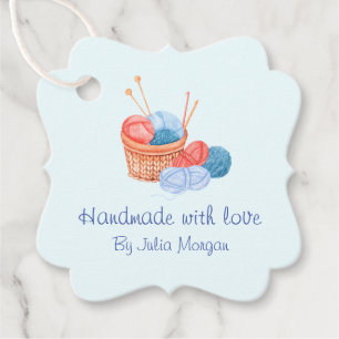 Niedlicher Strick Homemade Hang Tag   blau Geschenkanhänger