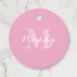 Niedlicher Suchkursname und Monogramm | Pink Geschenkanhänger