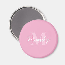 Niedlicher Suchkursname und Monogramm | Pink Magnet