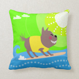Niedlicher surfender Hund Kissen