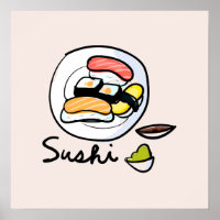 Niedlicher Sushi-Cartoon Kawaii