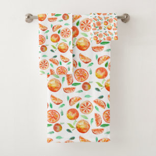 Niedlicher süßer Citrus Orange Fruchtfarben Sommer Badhandtuch Set
