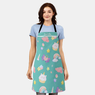 Niedlicher, süßer Kuchen unicoru Regenbogen Muster Schürze