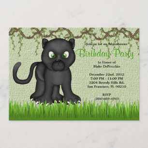 NIEDLICHER Sweet Baby Black Panther Jungle Geburts Einladung