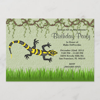 NIEDLICHER Sweet Black Lizard Vines Jungle Geburts Einladung