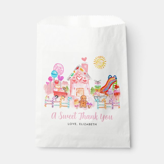 Niedlicher Sweet Celebration Candyland Kindergebur Geschenktütchen (Vorderseite)