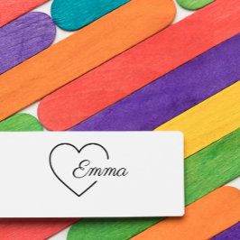 Niedlicher Sweet Heart Girl Personalisierter Name Permastempel