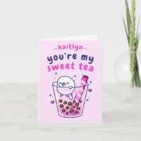 Niedlicher Sweet Tea Budgie Cartoon Valentinstag