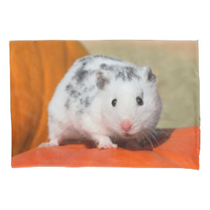 Niedlicher syrischer Hamster-weißes schwarzes Kissenbezug