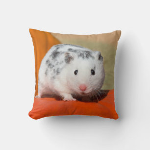 Niedlicher syrischer Hamster White Black Gepunktet Kissen
