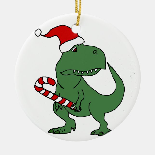 Niedlicher T-rex Dinosaurier in der Keramik Ornament (Vorne)