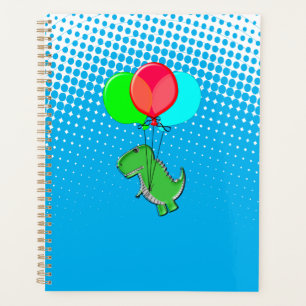 Niedlicher T-Rex-Flug mit Balloons im blauen Himme Planer
