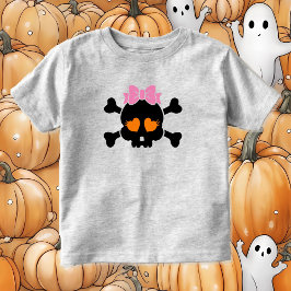 Niedlicher T - Shirt für Girhair Bow Skull Kleinki
