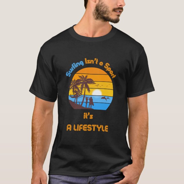 Niedlicher T - Shirt mit Surfdesign (Vorderseite)