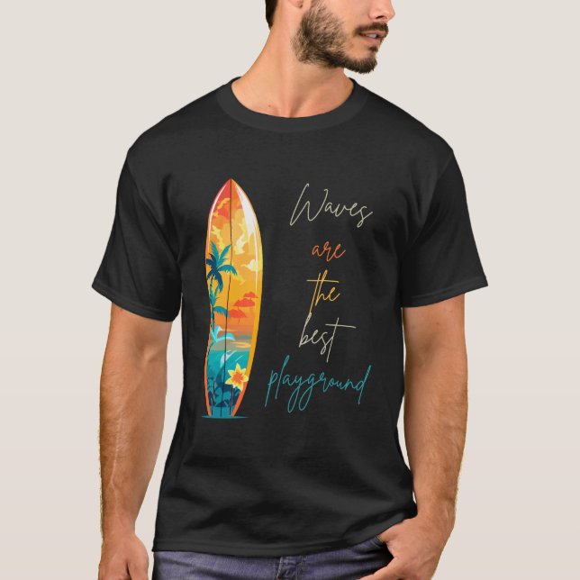 Niedlicher T - Shirt mit Surfdesign (Vorderseite)