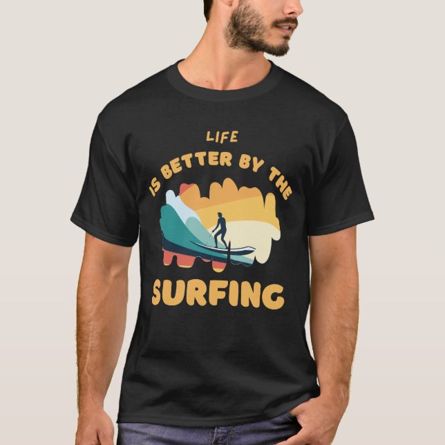 Niedlicher T - Shirt mit Surfdesign (Vorderseite)