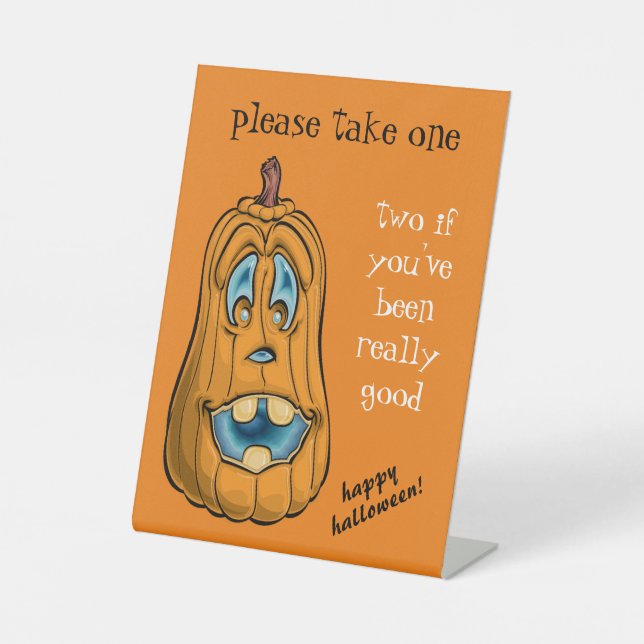 Niedlicher Tabletop-Sign für Halloween Candy Bowl Sockelschild (Vorderseite)