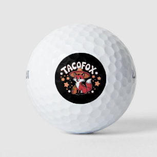 Niedlicher Taco-Fuchs-Cartoon für Taco-Liebhaber Golfball