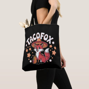 Niedlicher Taco-Fuchs-Cartoon für Taco-Liebhaber Tasche