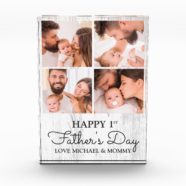 Niedlicher Tag der Moderne Happy First Vathers Fotoblock (Vorderseite)
