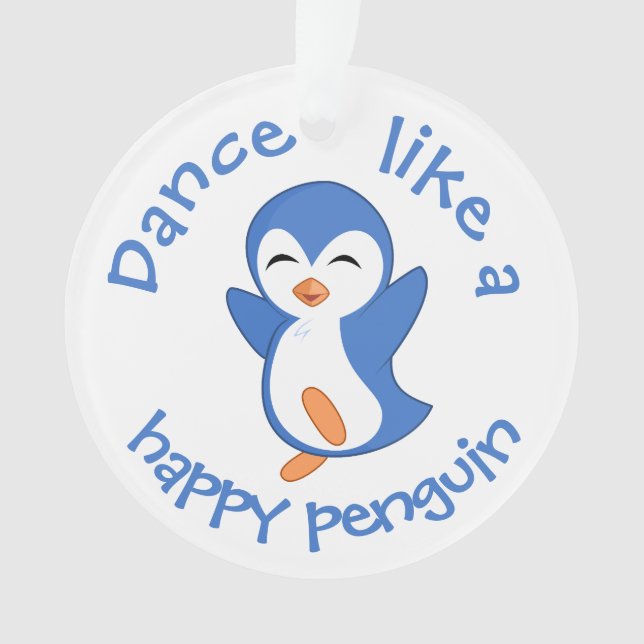 Niedlicher Tanz wie ein glücklicher Pinguin Ornament (Vorderseite)