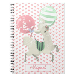 Niedlicher Tanzlama w. Balloons - Kinder-Notebook Notizblock