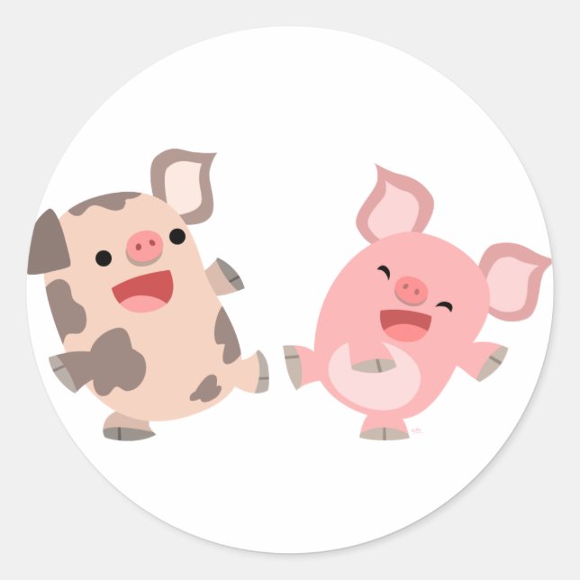 Niedlicher Tanzsticker für Cartoon Runder Aufkleber (Vorderseite)