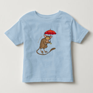 Niedlicher Tarsier mit Schirm-Cartoon-Abbildung Kleinkind T-shirt