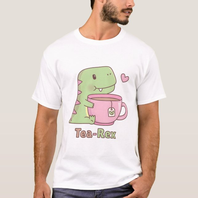 Niedlicher Tea-Rex-Schlägerteacup T-Shirt (Vorderseite)