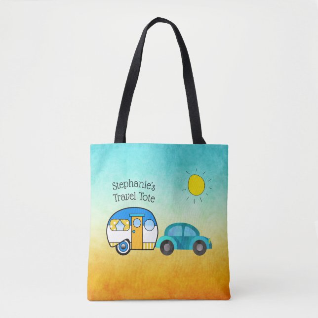 Niedlicher Teardrop Camper Personalisierter Straße Tasche (Vorderseite)