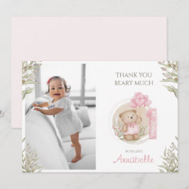 Niedlicher Teddy Bär | 1. Geburtstag | FOTO Dankeskarte