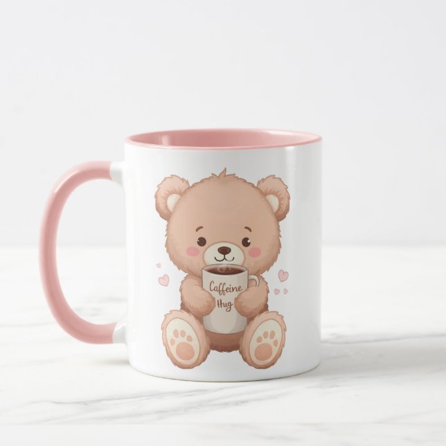 Niedlicher Teddy Bär "Caffeine Hug" Tasse (Links)