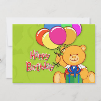 niedlicher Teddy Bär Geburtstagskarte Einladung
