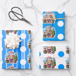 Niedlicher Teddy Bär Geburtstagswrapping Paper She Geschenkpapier Set