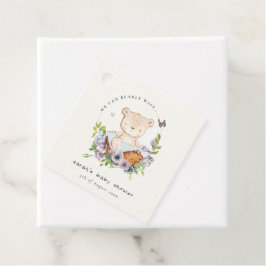 Niedlicher Teddy Bär in Blume Basket Blue Baby Dus Geschenkanhänger