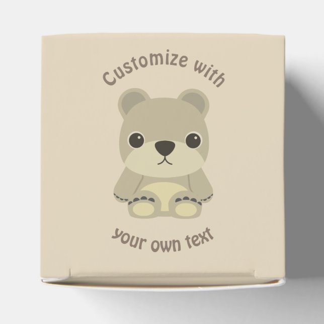Niedlicher Teddy-Bär mit benutzerdefiniertem Text Geschenkschachtel (Oben)