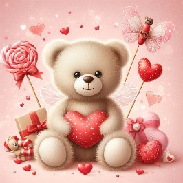 NIEDLICHER TEDDY BAR MIT HERZVALENTIN FEIERTAGSKARTE
