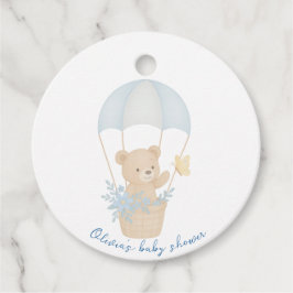 Niedlicher Teddy Bär mit Parachute Baby Dusche Geschenkanhänger