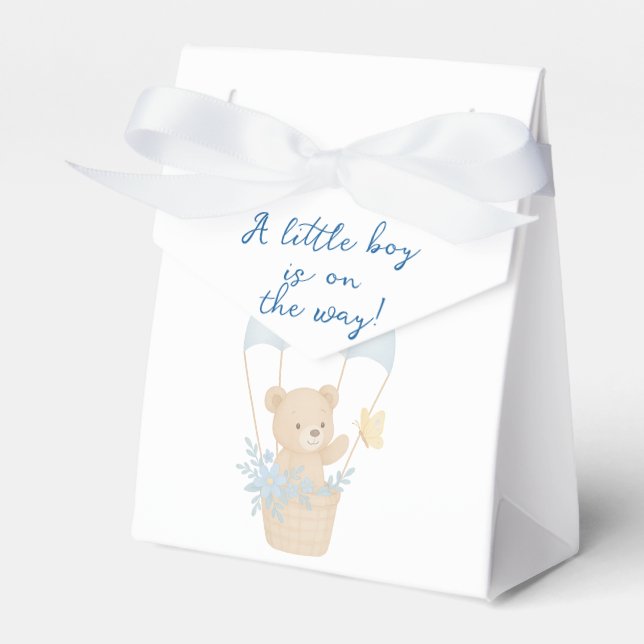 Niedlicher Teddy Bär mit Parachute Baby Dusche Geschenkschachtel (Vorderseite)