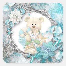 Niedlicher Teddy Bar Square Sticker