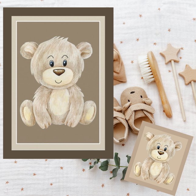 Niedlicher Teddy Bar Vielen Dank Dankeskarte (Von Creator hochgeladen)