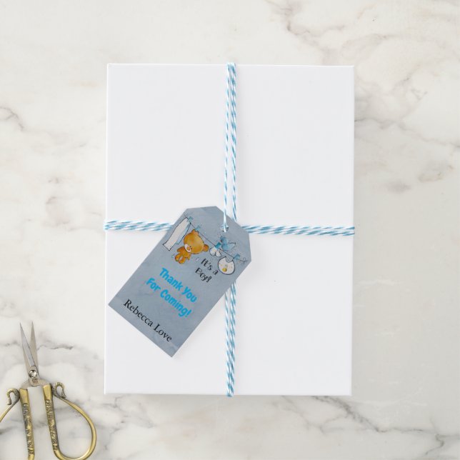Niedlicher Teddy Bar Vielen Dank für Ihr Geschenk  Geschenkanhänger (Mit Garn)