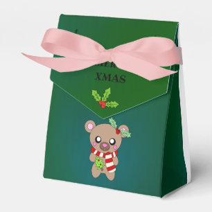 Niedlicher Teddy Bär Weihnachtsbaum Happy Festiva Geschenkschachtel