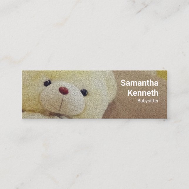 Niedlicher Teddy-Bären-Babysitter-Service Mini Visitenkarte (Vorderseite)
