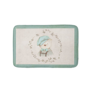 Niedlicher Teddy Bear Floral Vintag Whimsy Badematte