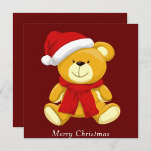 Niedlicher Teddy Bear Frohe Weihnachtskarten