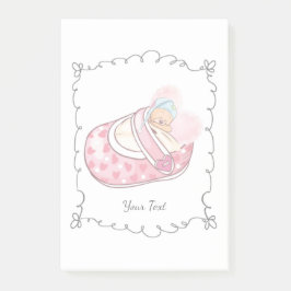 Niedlicher Teddy Bear Individuelle Name Post-it Klebezettel